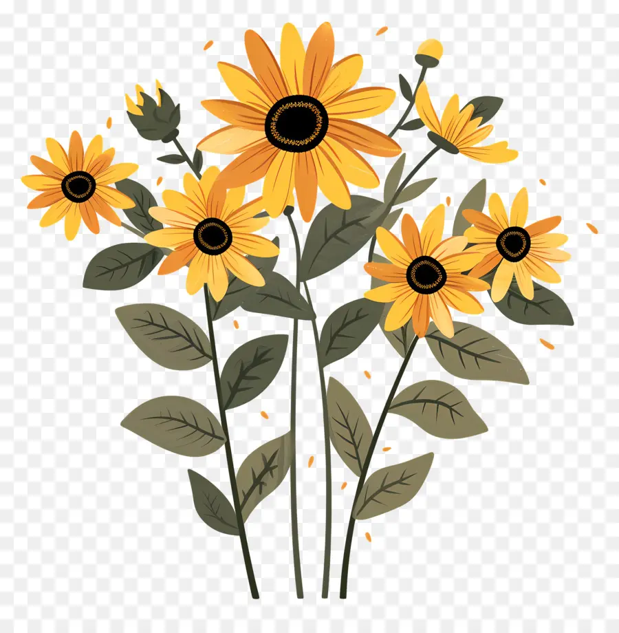 Bouquet De Tournesol，Tournesols Jaunes PNG