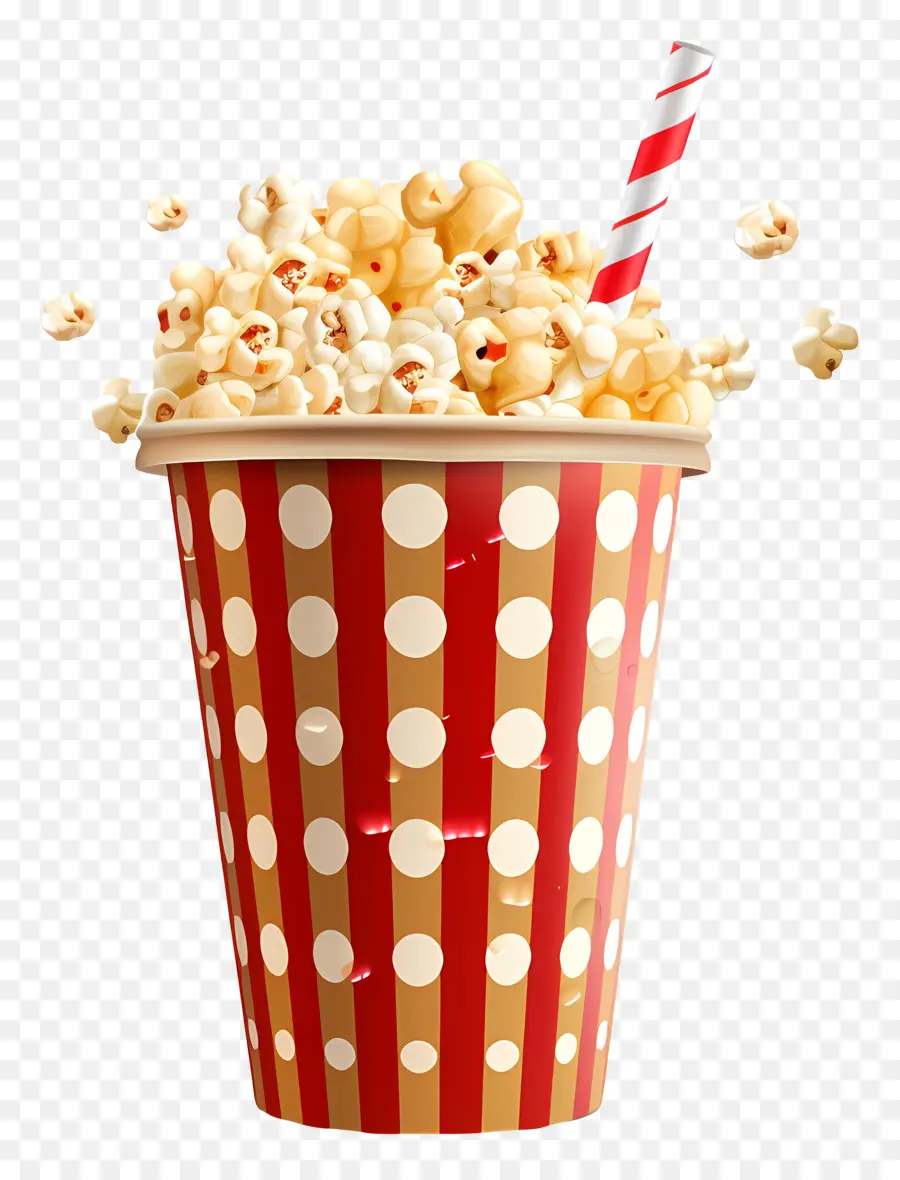 Pop Corn，Rayures Rouges Et Blanches PNG