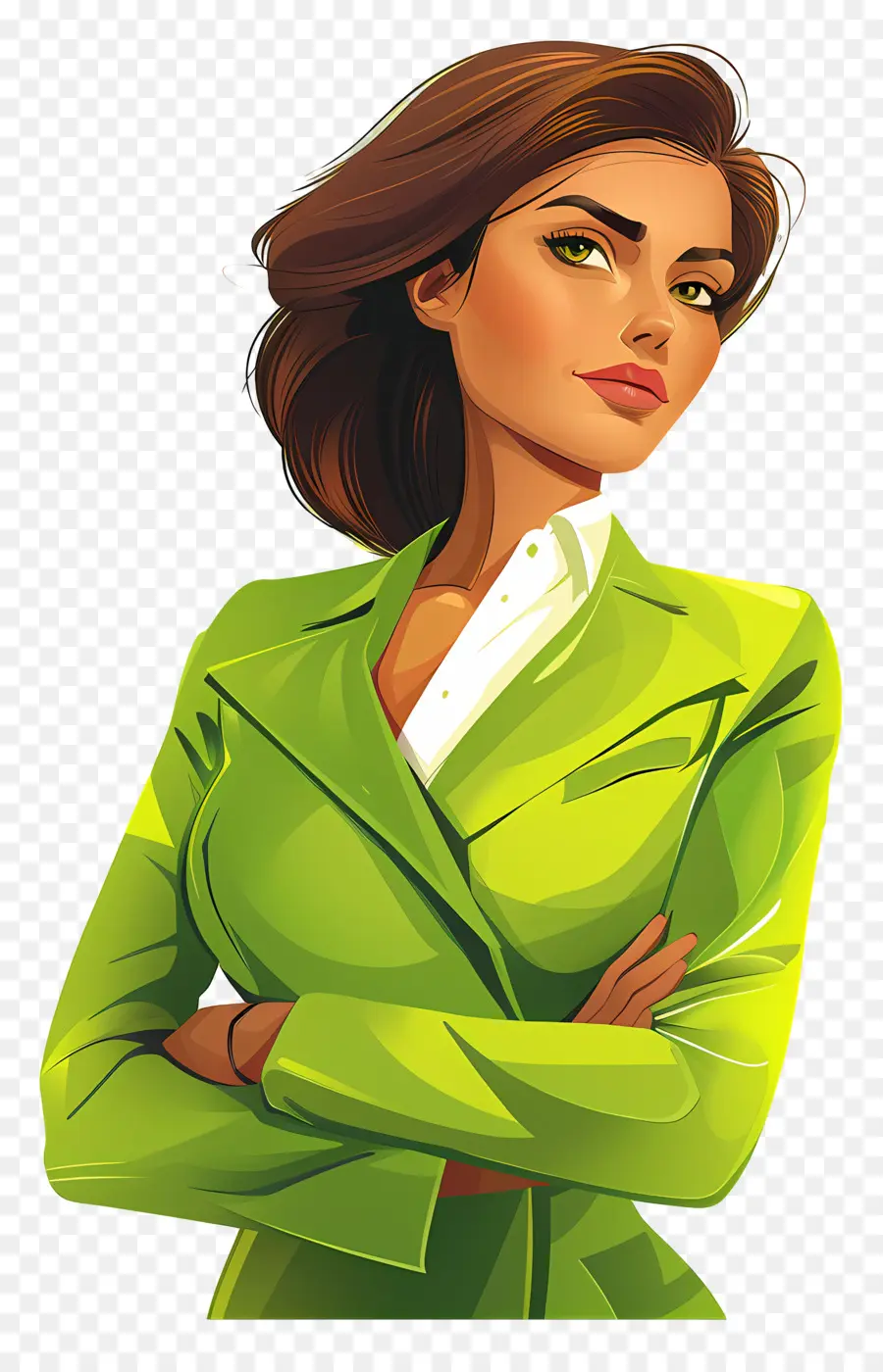 Femme D'affaires，Femme En Costume Vert PNG