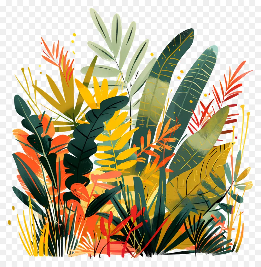 Jungle De Plantes，Feuilles Vertes PNG