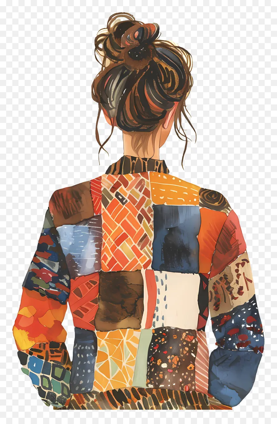 Mode Femme，Veste Patchwork PNG