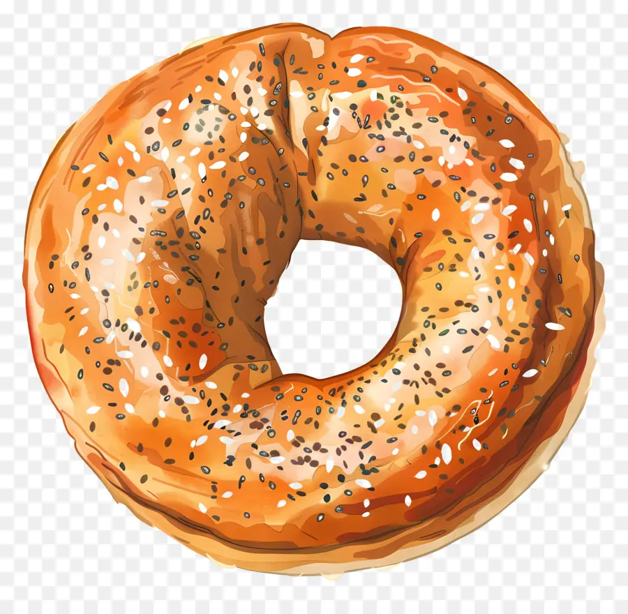 Bagel，Graines De Sésame PNG