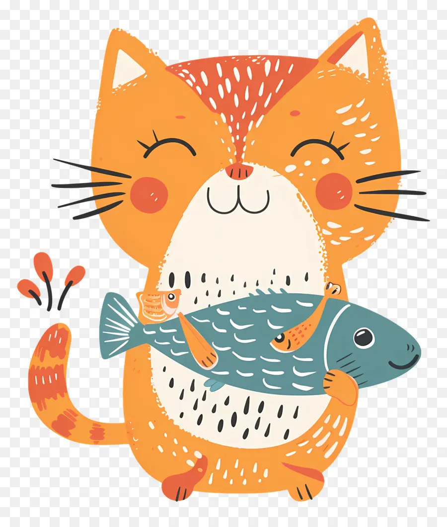 Chat Tenant Un Poisson，Chat PNG