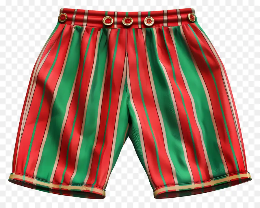 Short Rouge，Short à Rayures PNG