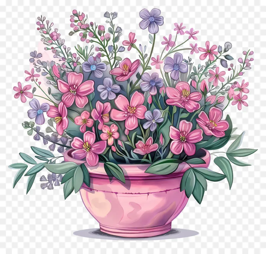 Fleurs En Pot，Pot De Fleur PNG