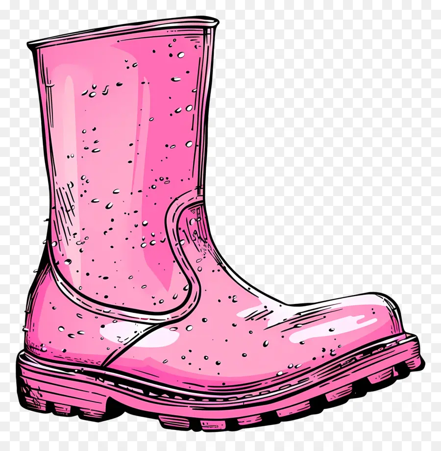 Botte En Caoutchouc Rose，Bottes En Caoutchouc Rose PNG