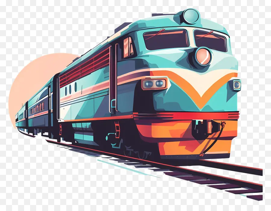 Train，Coucher De Soleil PNG