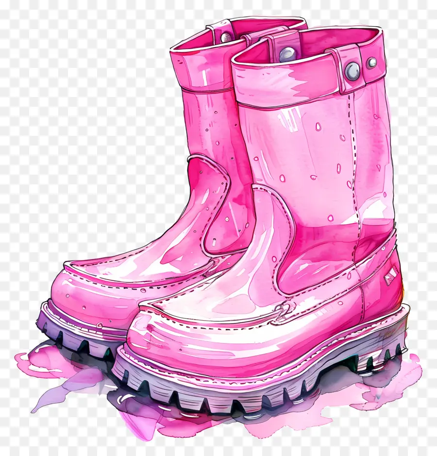 Botte En Caoutchouc Rose，Bottes En Caoutchouc Rose PNG