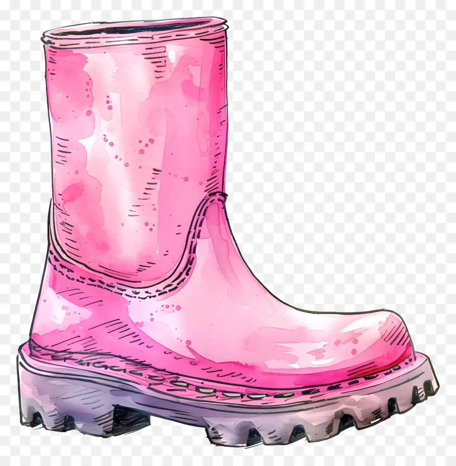 Botte En Caoutchouc Rose，Bottes En Caoutchouc Rose PNG