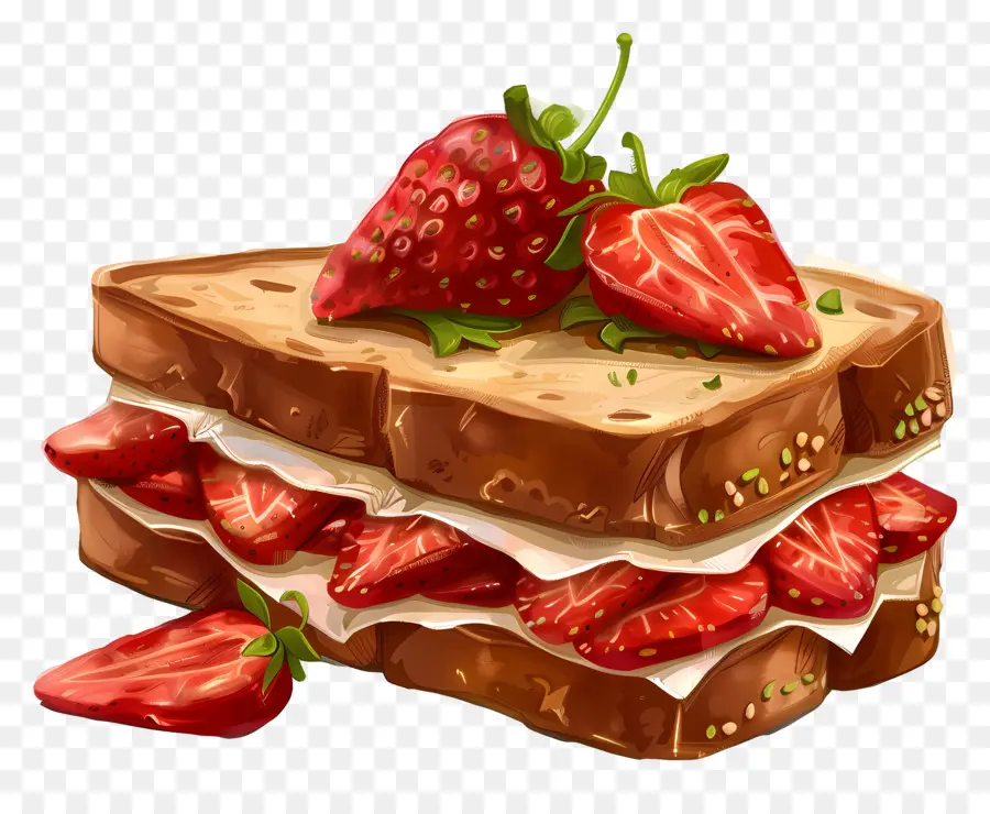 Sandwich Aux Fraises，Pain Grillé Aux Fraises PNG