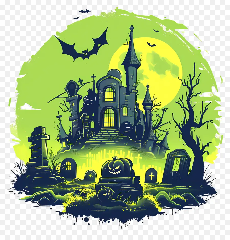 Cimetière D'halloween，Cimetière PNG