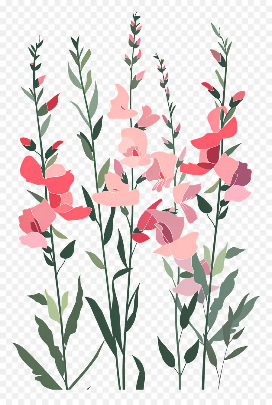 Mufliers，Fleurs Rouges PNG