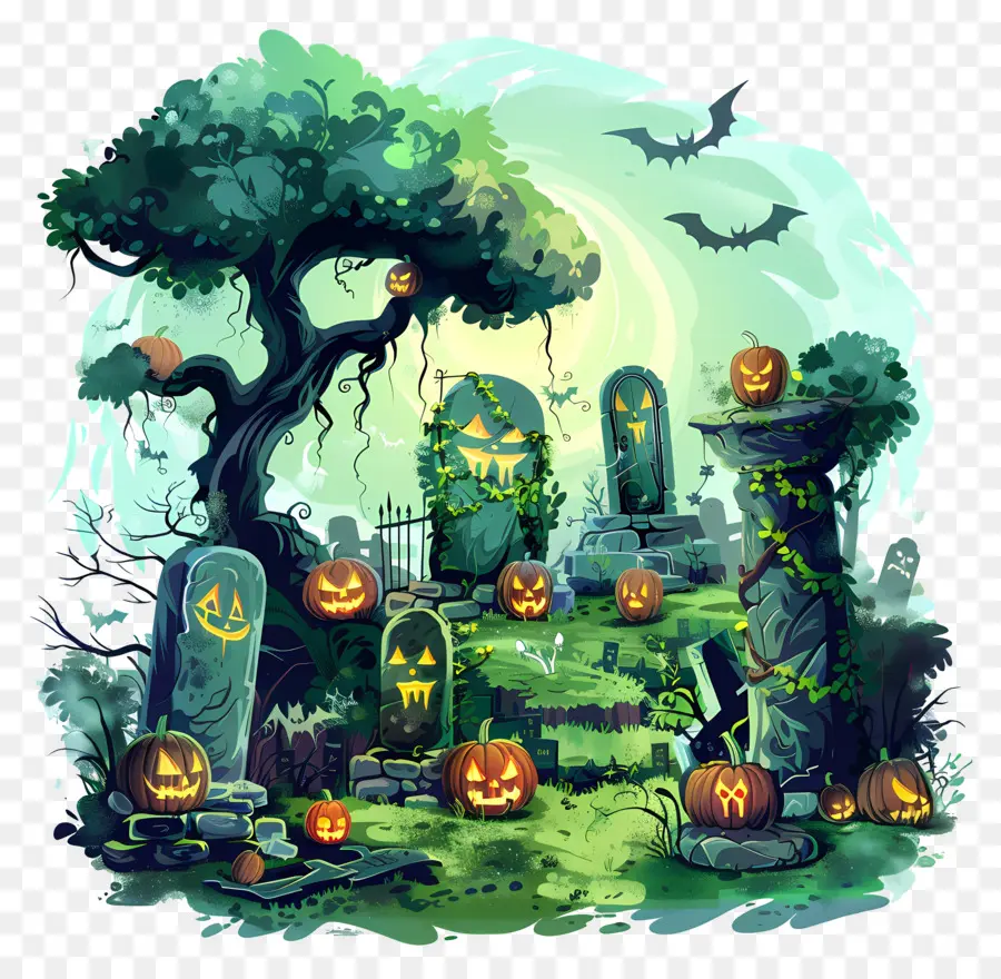 Cimetière D'halloween，Halloween PNG