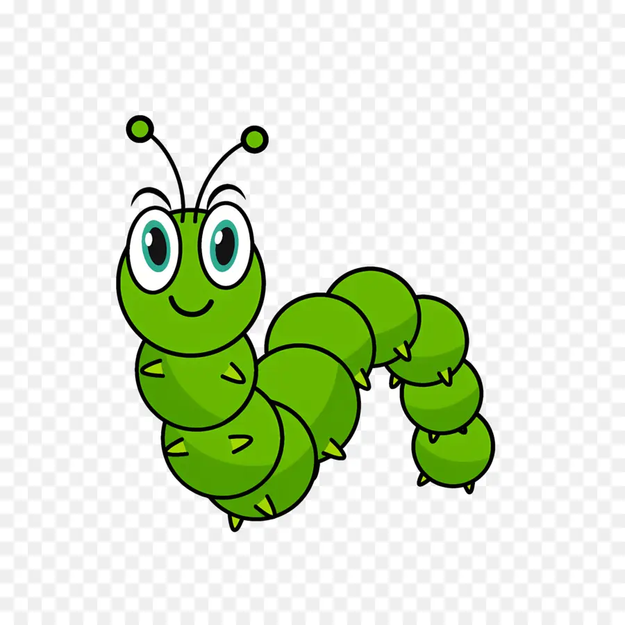 Chenille De Dessin Animé，Chenille Verte PNG