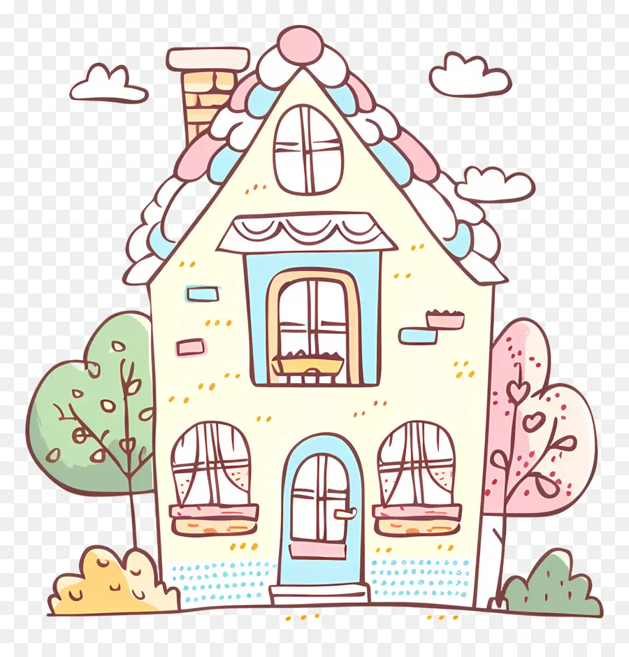 Maison，Coton De Dessin Animé PNG