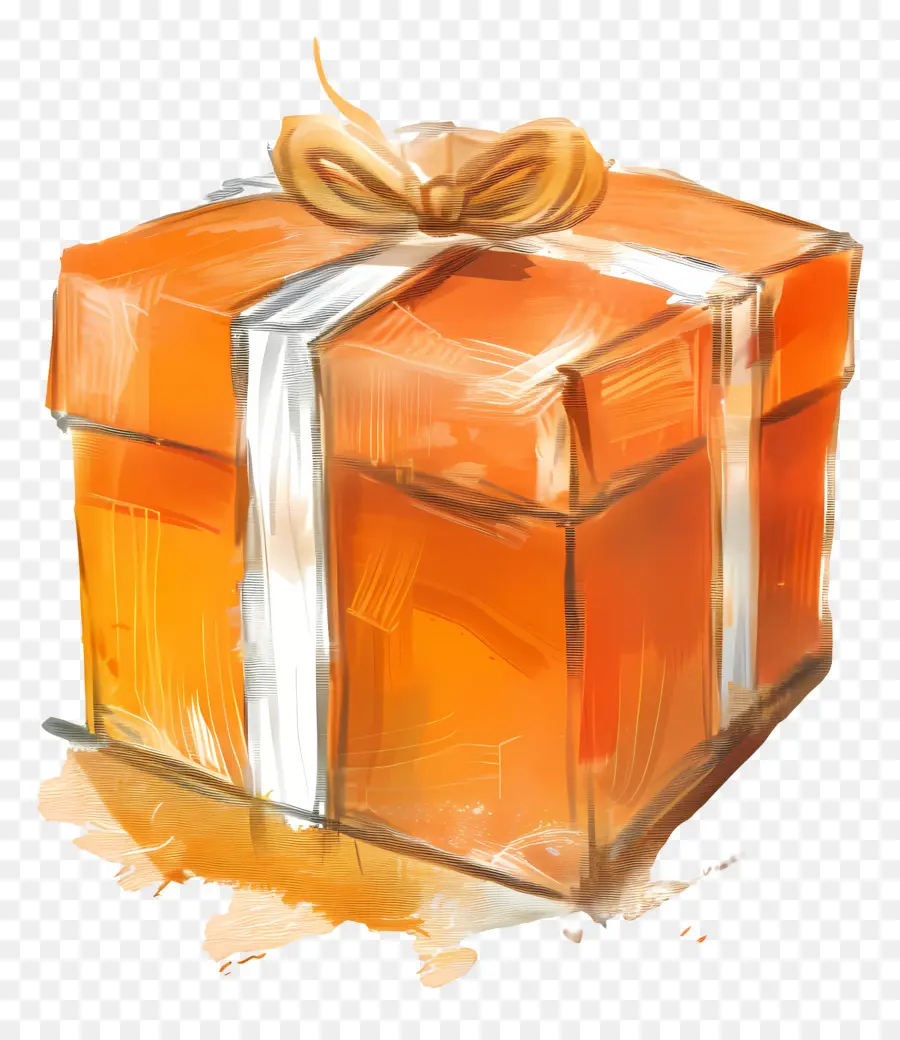 Boîte Cadeau，Orange PNG