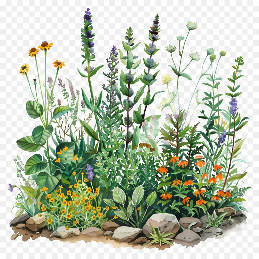 Jardin D'herbes Aromatiques，Fleurs PNG