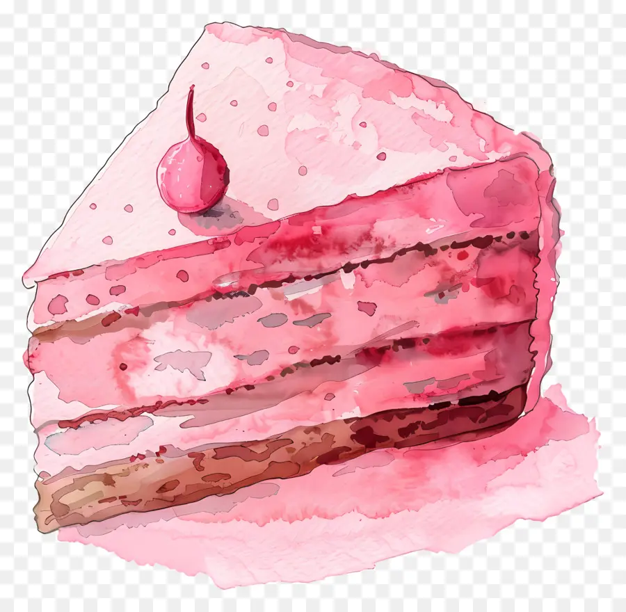 Gâteau Rose，Tranche De Gâteau PNG