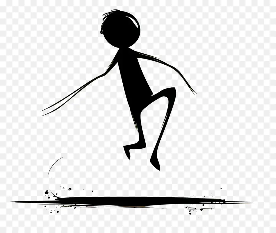 Saut De Silhouette De Bâton，Dance De La Figure De Bâton PNG