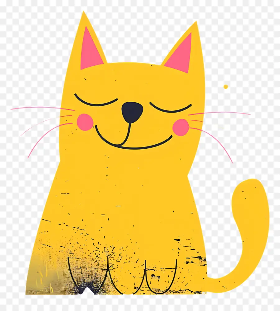 Chat De Dessin Animé，La Fourrure Jaune PNG