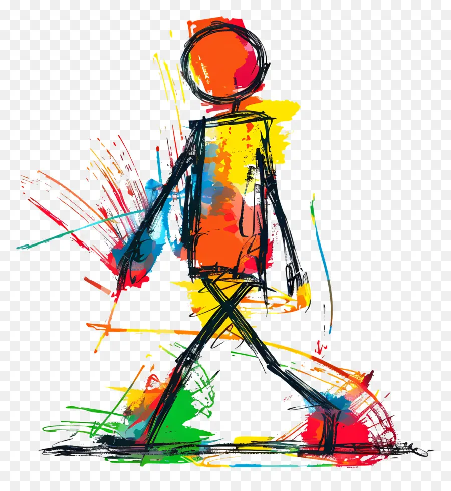 Stick Figure Walking，Figure De Bâton PNG