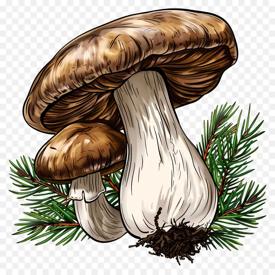 Champignons Cèpes，Champignon Brun PNG