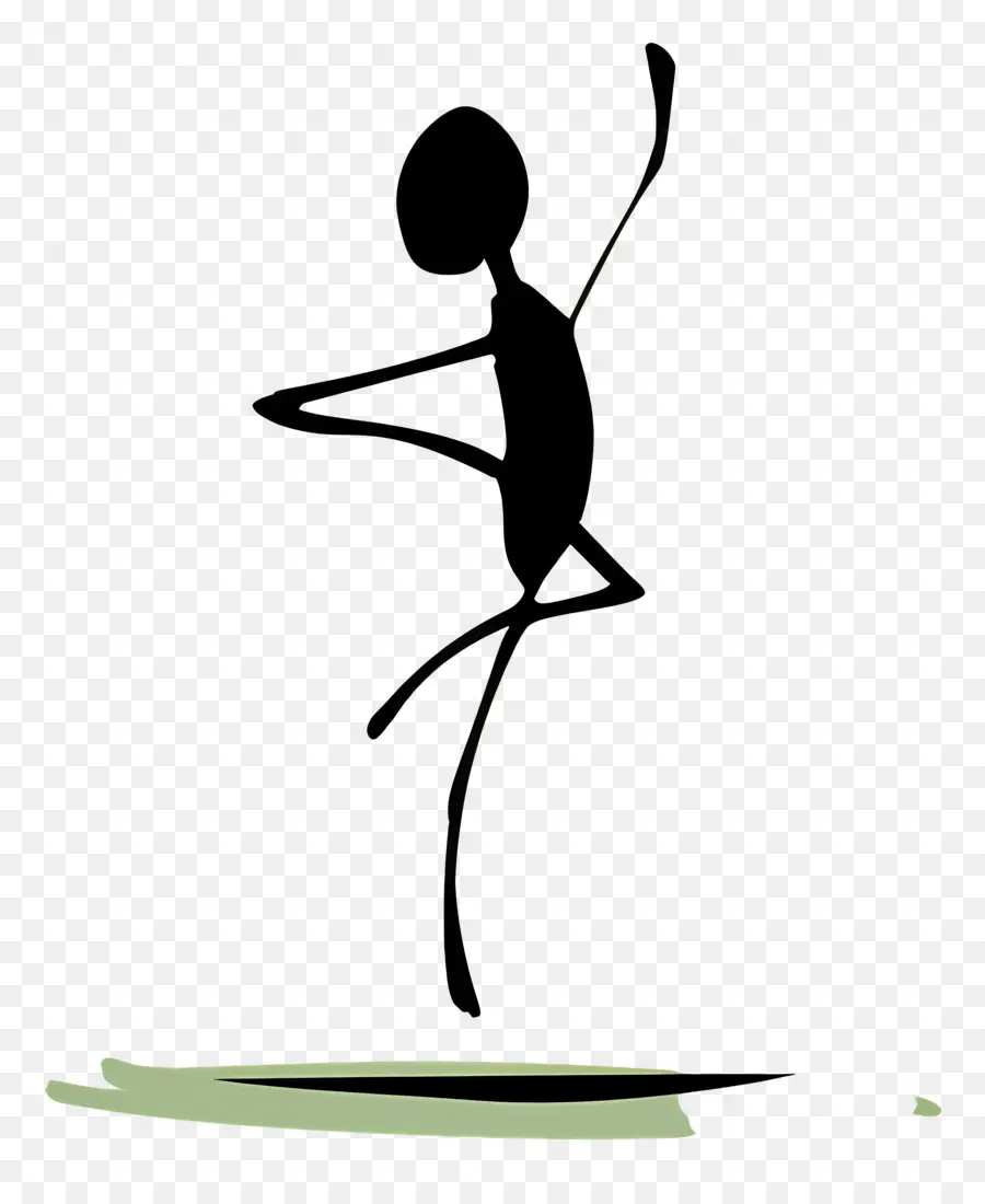 Saut De Silhouette De Bâton，La Danse PNG