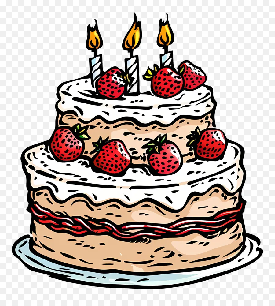 Gâteau D'anniversaire，Gâteau De Couche PNG