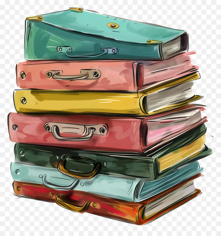 Pile De Dossiers De Travail，Livres Vintage PNG