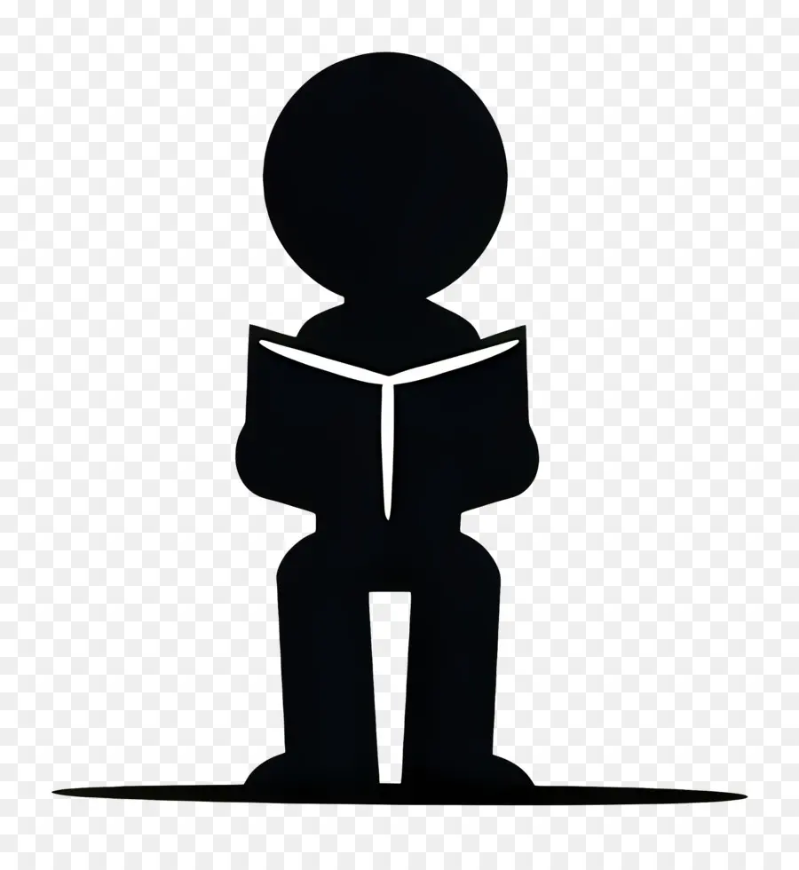 Lecture De La Figure De Bâton，Silhouette PNG