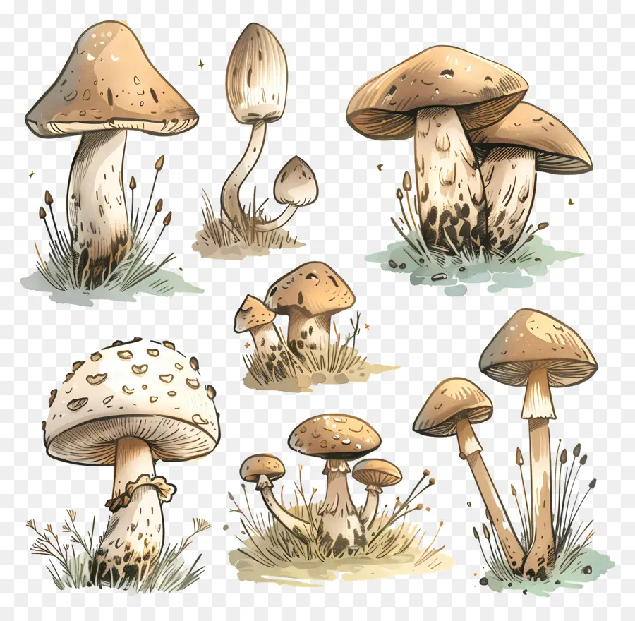 Champignons，Dessins De Champignons PNG