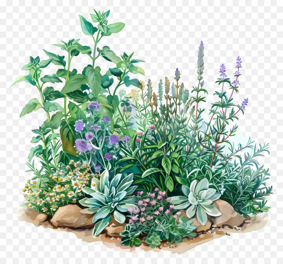 Jardin D'herbes Aromatiques，Succulentes PNG