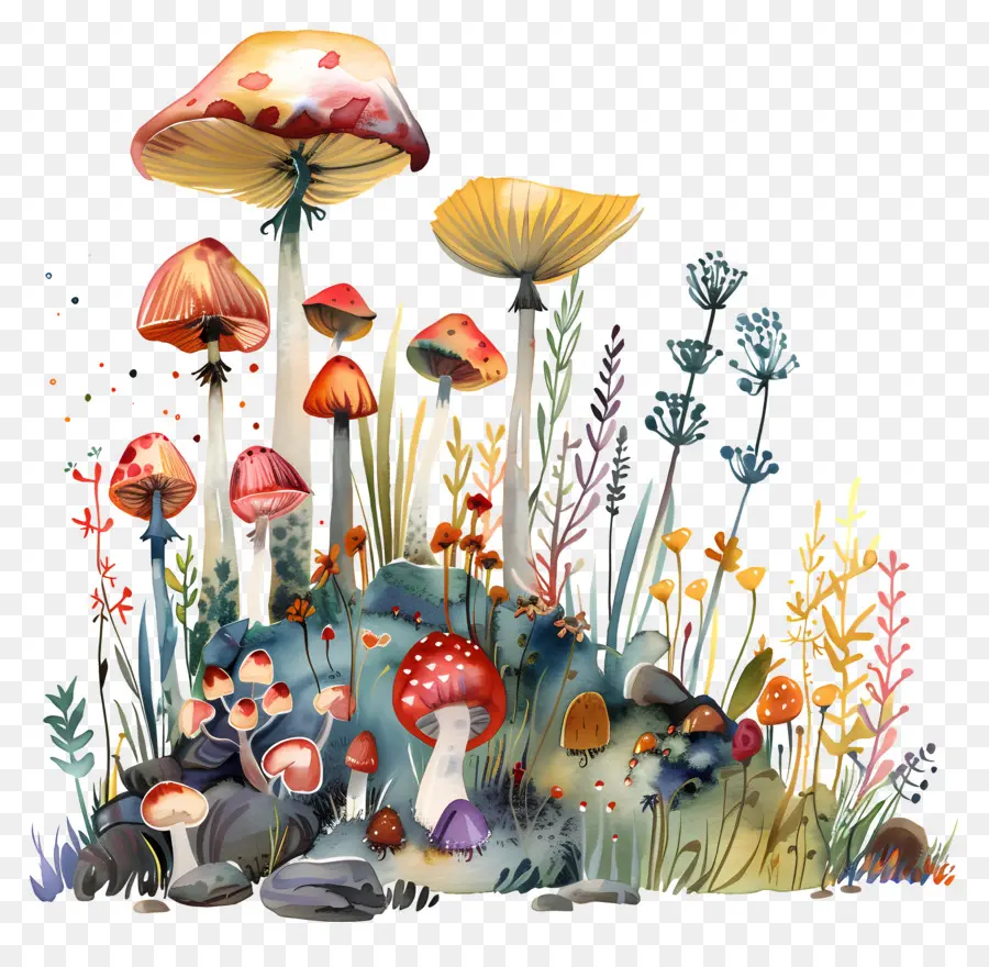 Champignons，Coloré PNG