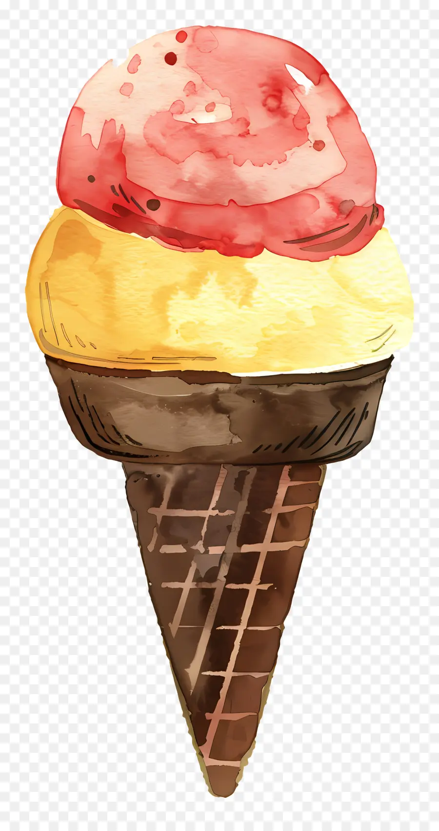 Crème Glacée，Peinture à L'aquarelle PNG