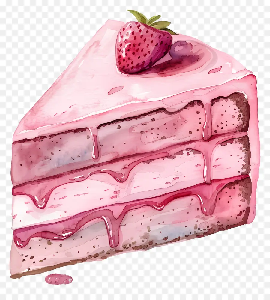 Gateau Rose，Peinture à L'aquarelle PNG