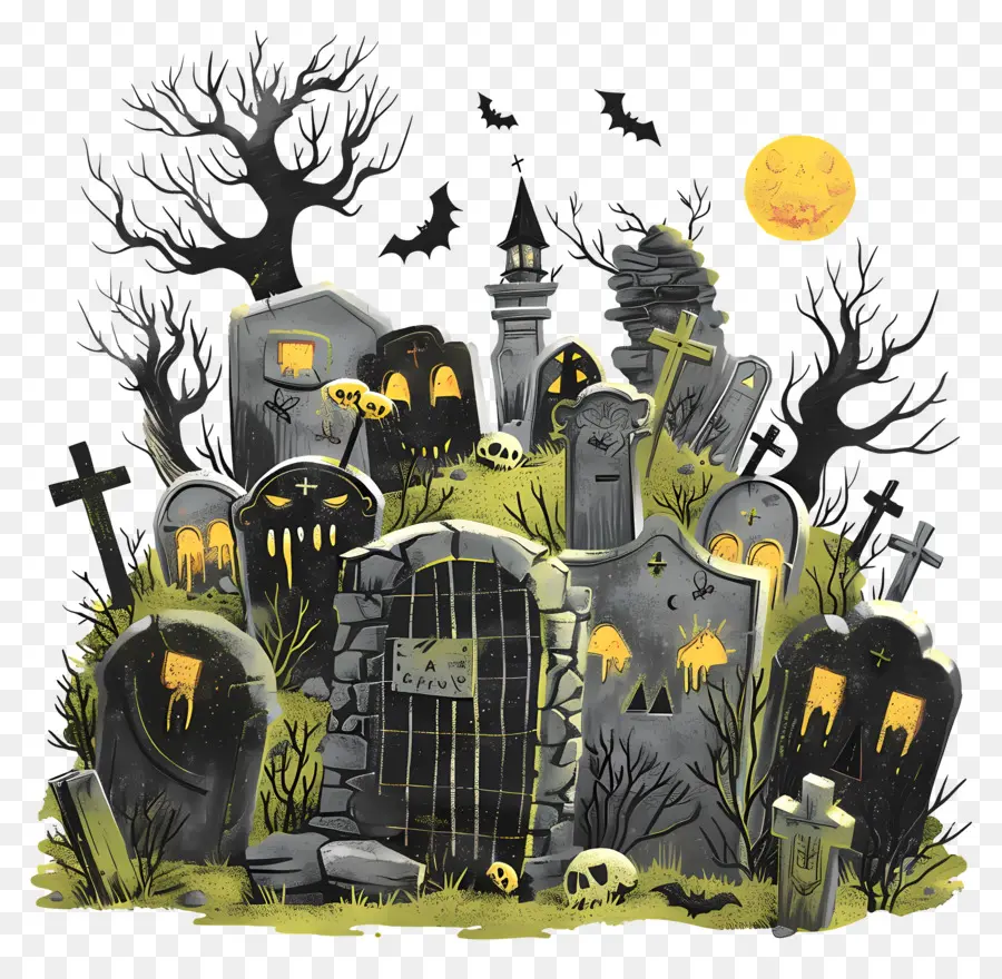 Cimetière D'halloween，Halloween PNG