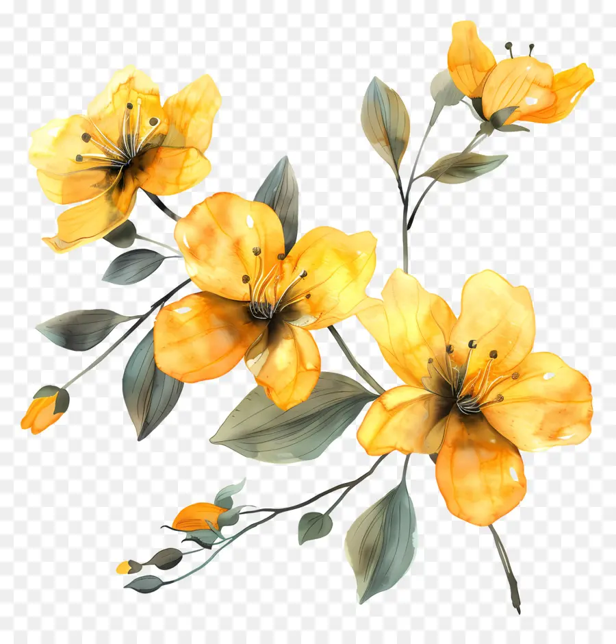 Fleurs Jaunes，Bouquet PNG