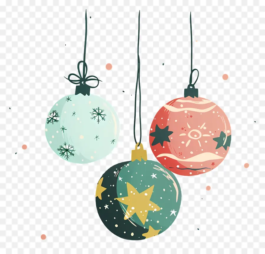 Boules De Noël，Coloré étoiles PNG