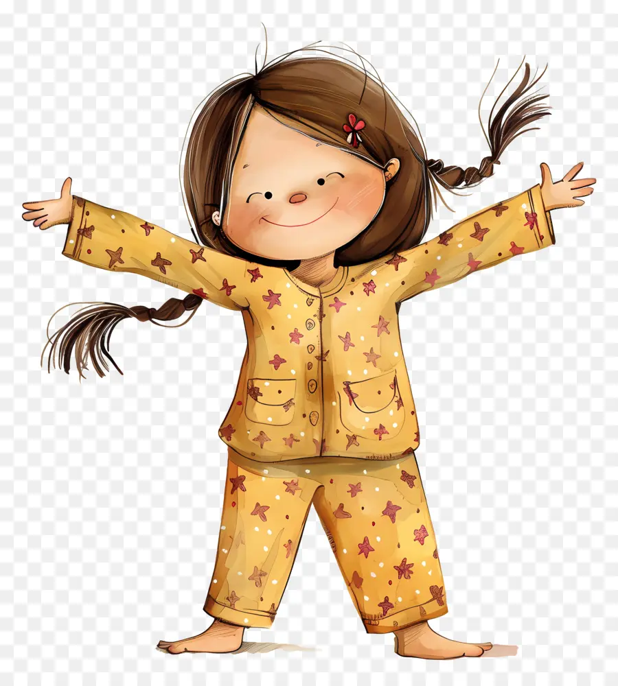 Fille Mignonne，Fille En Pyjama PNG