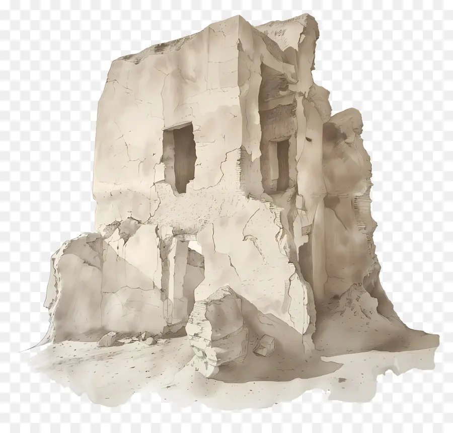 Structure D'argile，Bâtiment En Ruine PNG