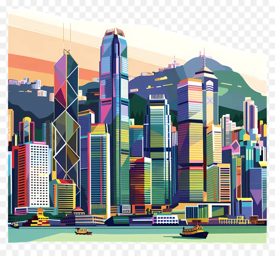 Horizon De Hong Kong，Paysage Urbain PNG