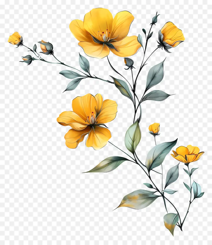 Fleurs Jaunes，Bouquet PNG