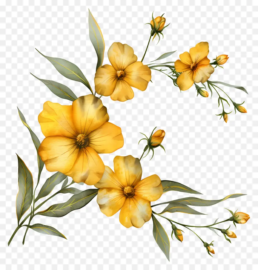 Fleurs Jaunes，Couronne PNG