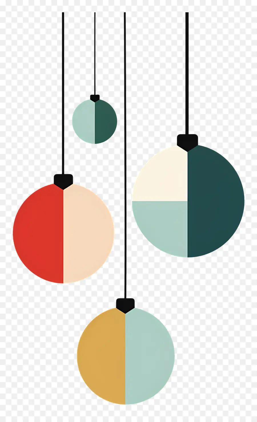 Boules De Noël，Formes Colorées PNG