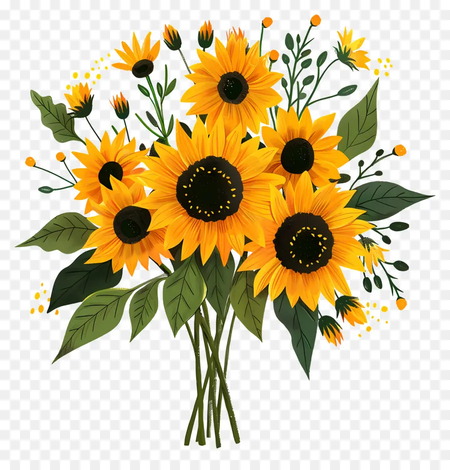 Bouquet De Tournesol，Tournesols PNG