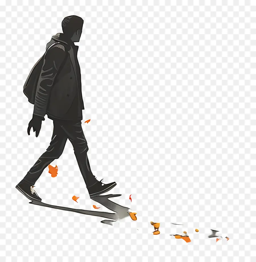 Homme En Automne，L'homme Qui Marche PNG