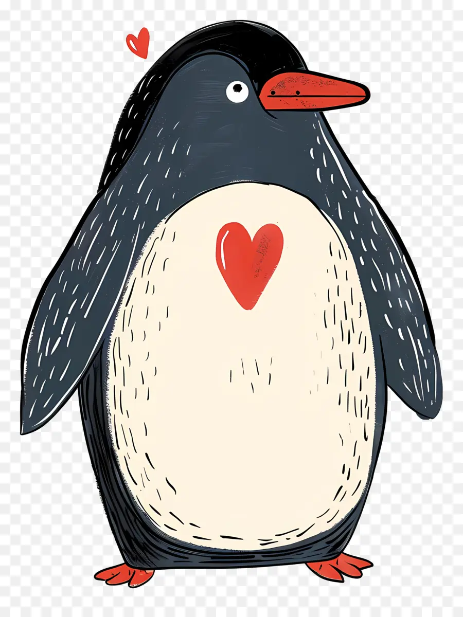 Cartoon Pingouin，Coeur PNG