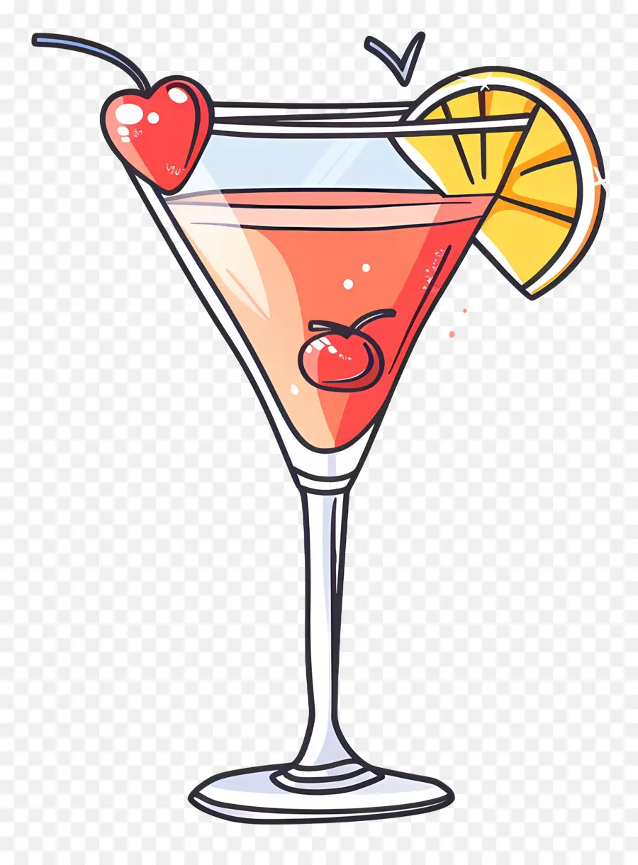 Dessin Animé Cocktail，Rouge Cocktail PNG