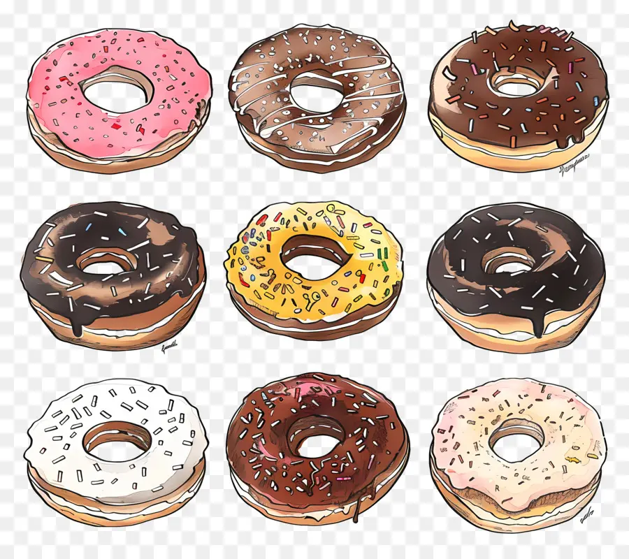 Donuts Au Chocolat，Beignets PNG