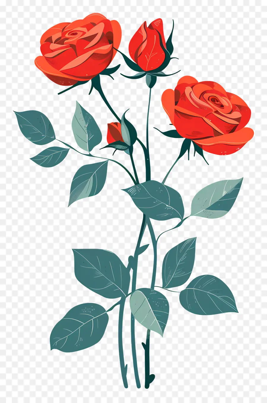 Les Roses Rouges，Fleurs Illustration PNG